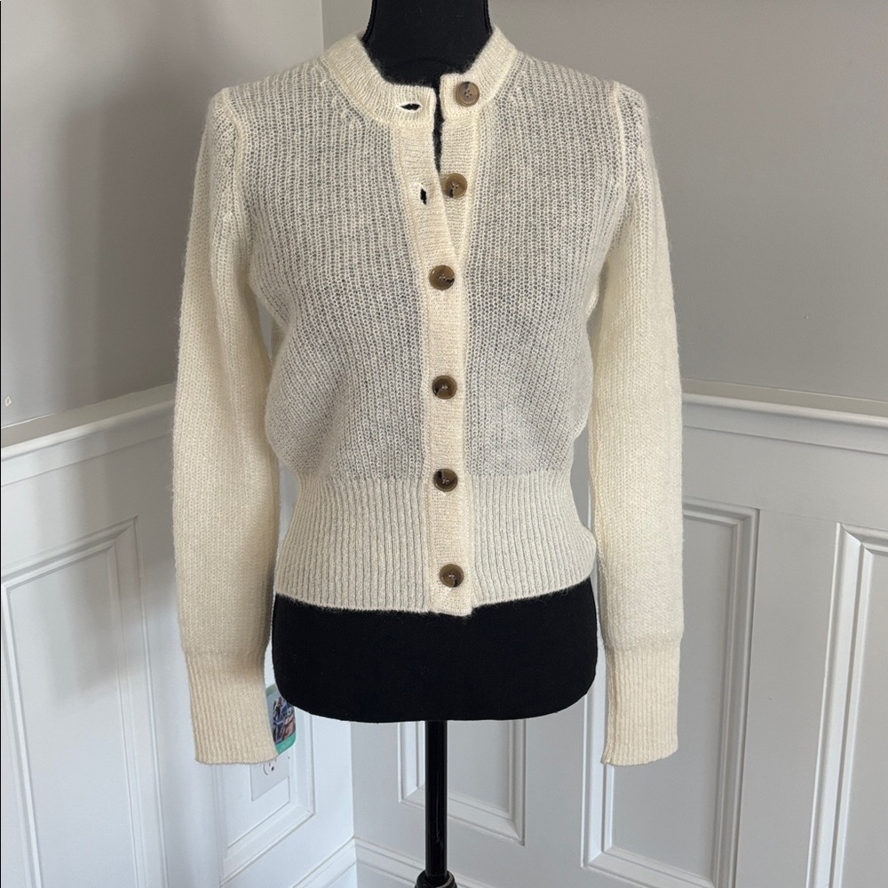 Veronica Beard Cream Button-Down Cardigan, NWT, size S - Picture 5 of 9